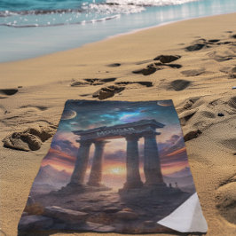Antiker kosmischer Tempel - Ruinen der Fantasy Gal Strandtuch