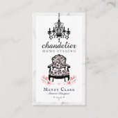 Antiker Kronleuchter und Viktorianischer floraler Visitenkarte (Vorderseite)