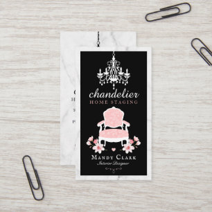 Antiker Kronleuchter und Viktorianischer floraler  Visitenkarte