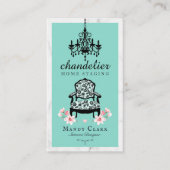 Antiker Kronleuchter und Viktorianischer floraler  Visitenkarte (Vorderseite)