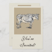 Antiker Kuh Skeleton Knochen Spaß Einladung (Vorne/Hinten)