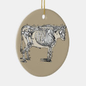 Antiker Kuh Skeleton Knochen Spaß Keramik Ornament (Rechts)