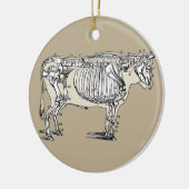 Antiker Kuh Skeleton Knochen Spaß Keramik Ornament (Links)