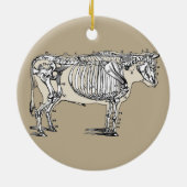 Antiker Kuh Skeleton Knochen Spaß Keramik Ornament (Hinten)