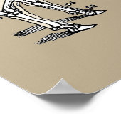 Antiker Kuh Skeleton Knochen Spaß Poster (Ecke)