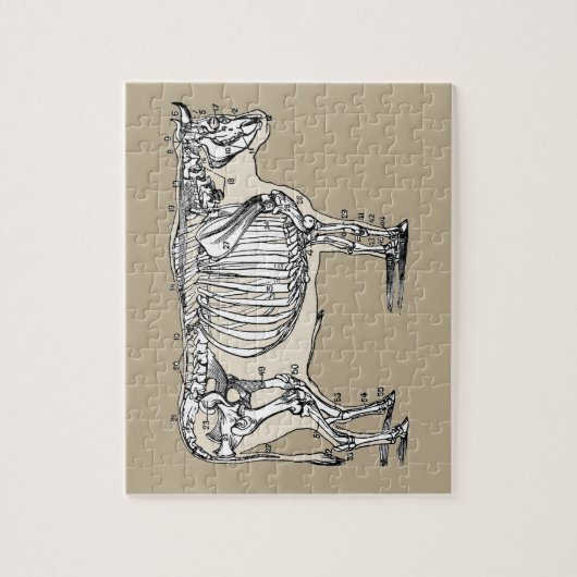 Antiker Kuh Skeleton Knochen Spaß Puzzle (Vertikal)