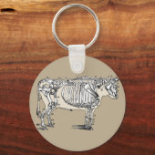 Antiker Kuh Skeleton Knochen Spaß Schlüsselanhänger (Vorderseite)