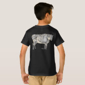 Antiker Kuh Skeleton Knochen Spaß T-Shirt (Schwarz voll)