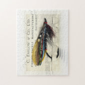 Antiker Lachs Fliegen auf Karte Puzzle (Vertikal)