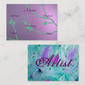 Antiker Lavendel-blaue Blumenfreude Visitenkarte (Vorne/Hinten)