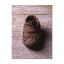 Antiker Lederschuh für Babys, handgefertigte Gesch