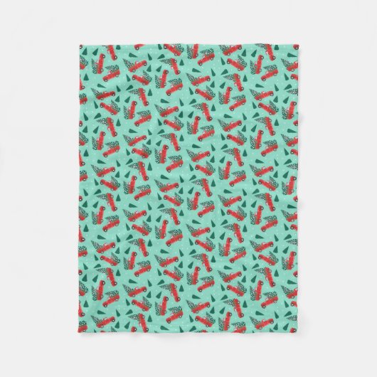 Antiker Lieferwagen LKW Weihnachtsbaum Pattren Fleecedecke (Vorderseite)