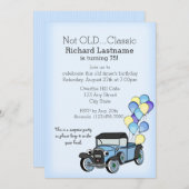 Antiker LKW mit Balloons Geburtstag Einladung (Vorne/Hinten)