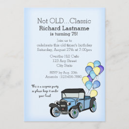 Antiker LKW mit Balloons Geburtstag Einladung