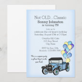 Antiker LKW mit Balloons Geburtstag Einladung (Vorne/Hinten)