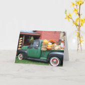 Antiker LKW mit Fallernte Karte (Gelbe Blume)