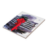 Antiker LKW mit festlicher Weihnachtsfeier Fliese (Seite)