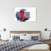 Antiker LKW mit festlicher Weihnachtsfeier Leinwanddruck (Insitu (Schlafzimmer))