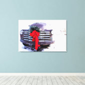 Antiker LKW mit festlicher Weihnachtsfeier Leinwanddruck (Insitu (Holzboden))