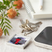 Antiker LKW mit festlicher Weihnachtsfeier Schlüsselanhänger (Seite)