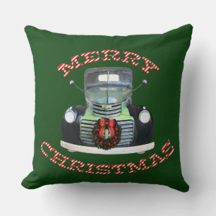 Antiker LKW-Reversibles-Weihnachtspillow Kissen