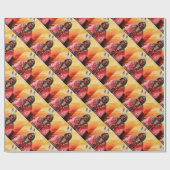 Antiker magische Laternen-Objektträger kräht Brust Geschenkpapier (Flach)