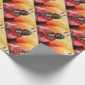 Antiker magische Laternen-Objektträger kräht Brust Geschenkpapier (Ecke)