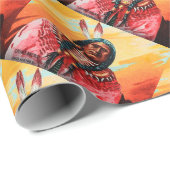 Antiker magische Laternen-Objektträger kräht Brust Geschenkpapier (Rolleneckpunkt)