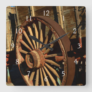 Antiker Maultierzugwagen Quadratische Wanduhr
