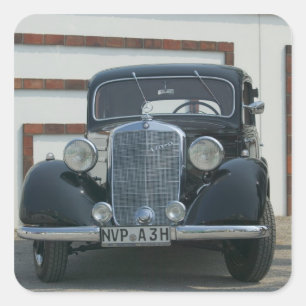 antiker Mercedes Quadratischer Aufkleber