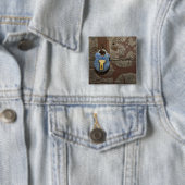 Antiker Metallverschluß auf Steinwand Button (Beispiel)