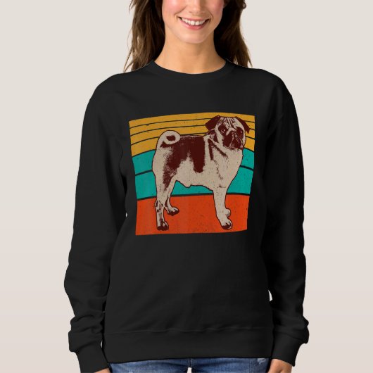 Antiker Mops Carlin Hunderasse Sweatshirt (Vorderseite)