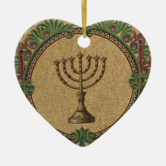 Antiker Mosaik-Tempel Menorah Keramikornament (Vorne)