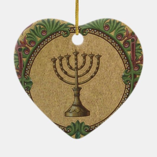 Antiker Mosaik-Tempel Menorah Keramikornament (Hinten)