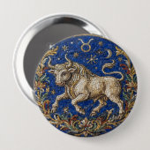 Antiker Mosaik-Zodiak-Stier Button (Vorne & Hinten)