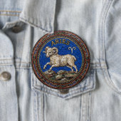 Antiker Mosaik-Zodiak-Widder-Knopf im Stil eines A Button (Beispiel)