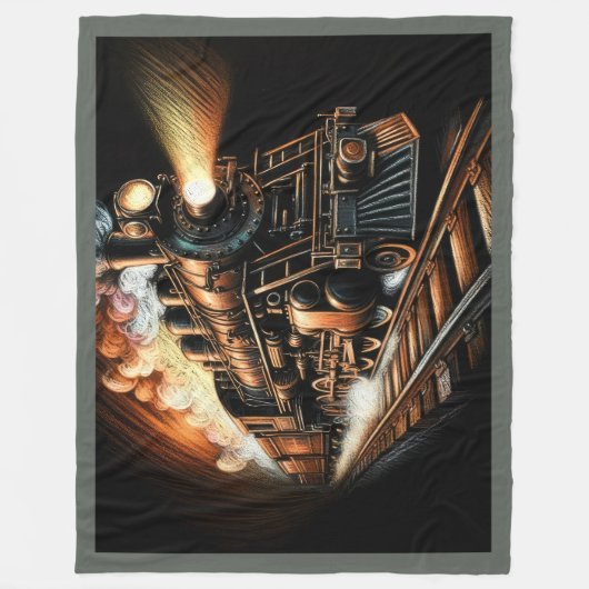 Antiker Motor Eisenbahn Fleecedecke (Vorderseite)