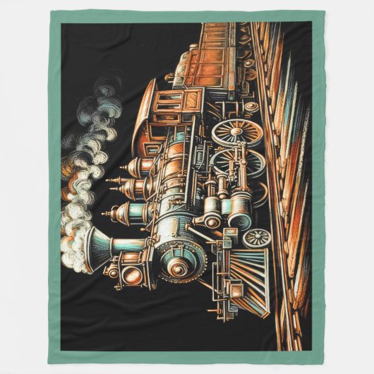 Antiker Motor Eisenbahn Fleecedecke (Vorderseite)