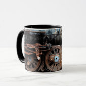 Antiker Motor-Kaffeezug Tasse (Vorderseite Links)