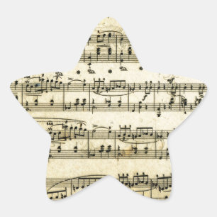Antiker Musik-Spielberichtsbogen Stern-Aufkleber