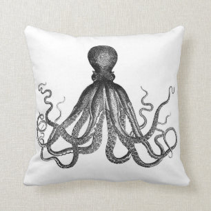 Antiker nautischer Steampunk-Oktopus Vintage-Krake Kissen