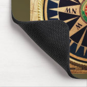 antiker nautischkompaß des Küstenstrandes Mousepad (Ecke)