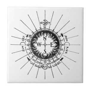 Antiker Navigationskompass Fliese