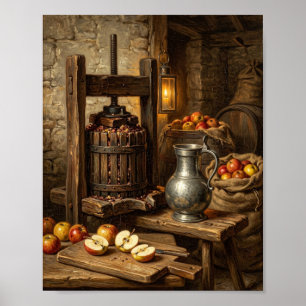 Antiker Obstgarten-Äpfel-Ciderkeller II Poster