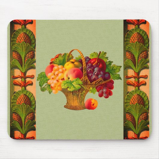 Antiker Obstkorb in Kunstoptik Mousepad (Vorne)