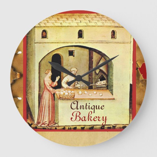 ANTIKER OFEN-BÄCKER, BÄCKEREI-BROT-GESCHÄFT GROßE WANDUHR (Vorderseite)