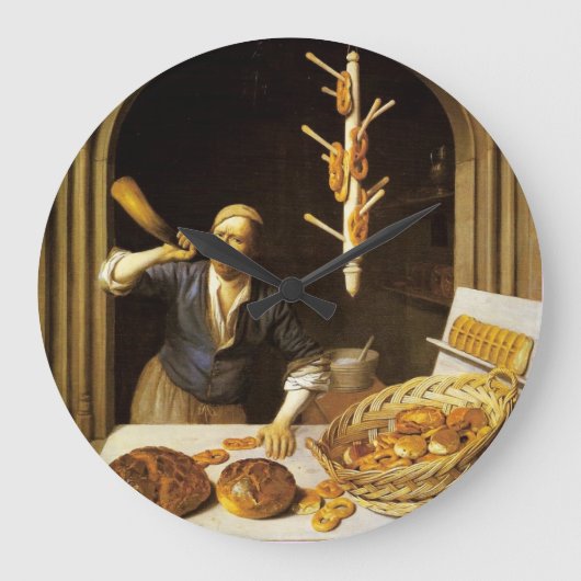 ANTIKER OFEN-BÄCKER, BÄCKEREI-BROT-GESCHÄFT GROßE WANDUHR (Vorderseite)