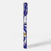 Antiker Oktopus auf blauer goldener Blume Case-Mate iPhone Hülle (Rückseite / Rechts)