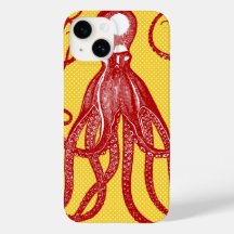 Antiker Oktopus auf gelbem Mikrodot