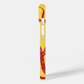 Antiker Oktopus auf gelbem Mikrodot Case-Mate iPhone Hülle (Rückseite / Links)